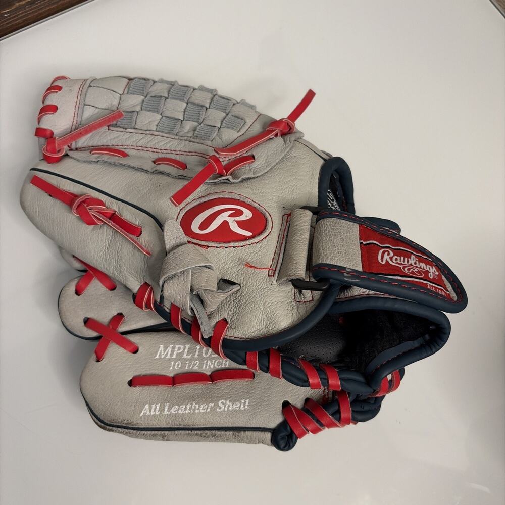 Rawlings MPL105MT Mike Trout Youth 10.5 LHT Baseball Glove Silver Navy